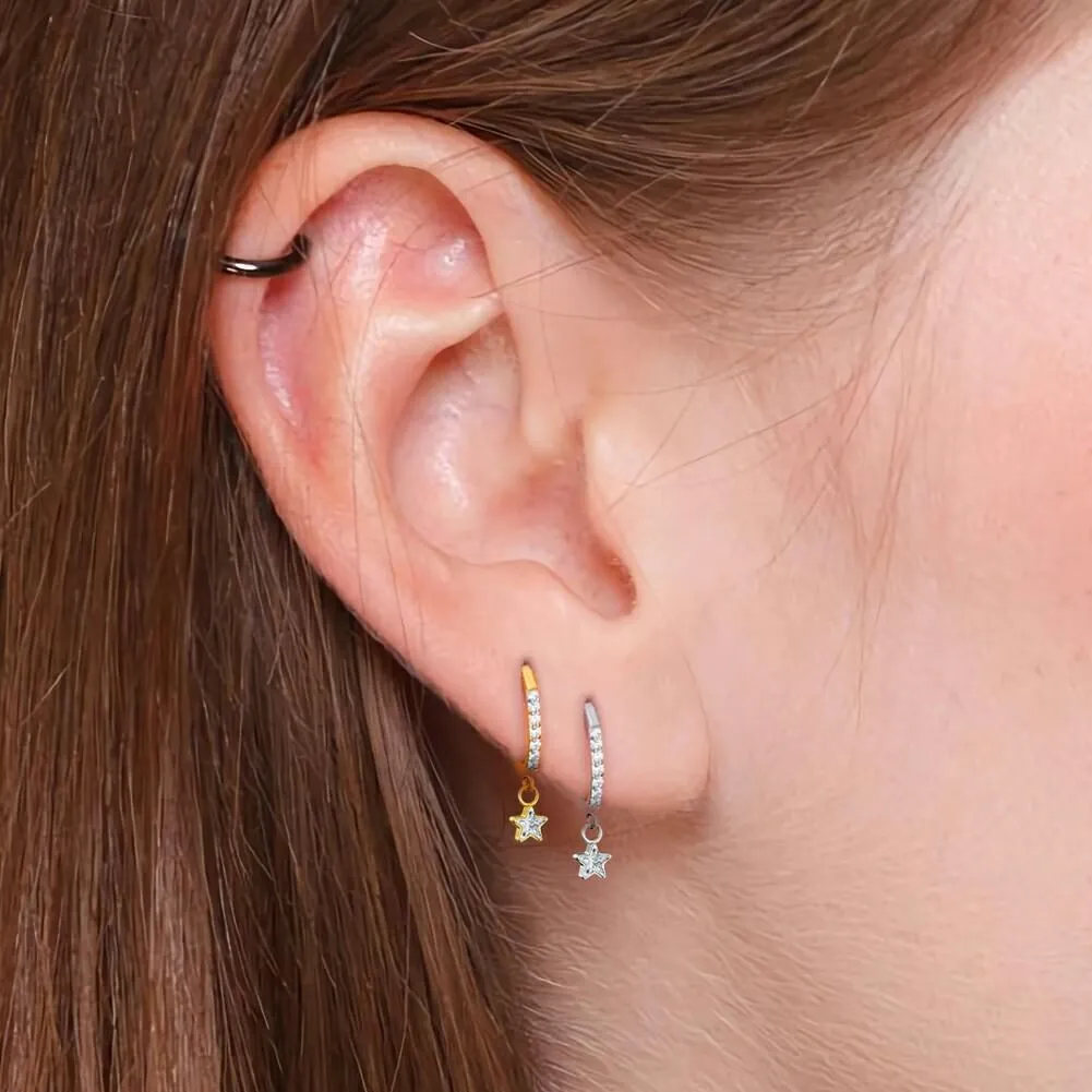 16G Star Dangle CZ Helix Earring Cartilage Earrings