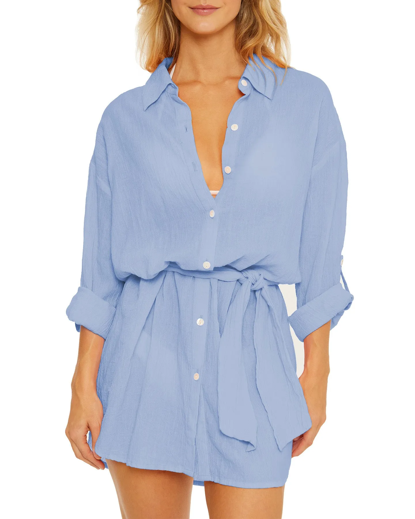 2024 Becca by Rebecca Virtue Gauzy Shirt Dress (More colors available) - 6039371