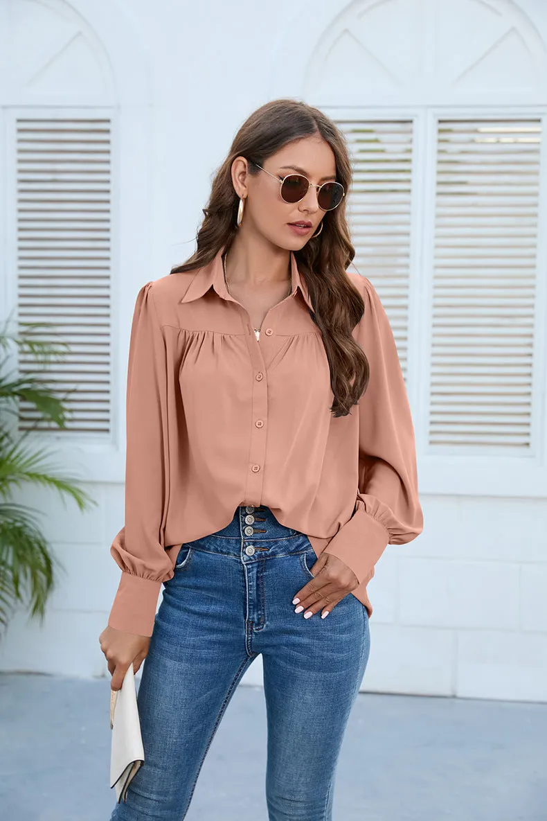 3 Elegant Puff Sleeve Collar Shirts ( S - 3X )