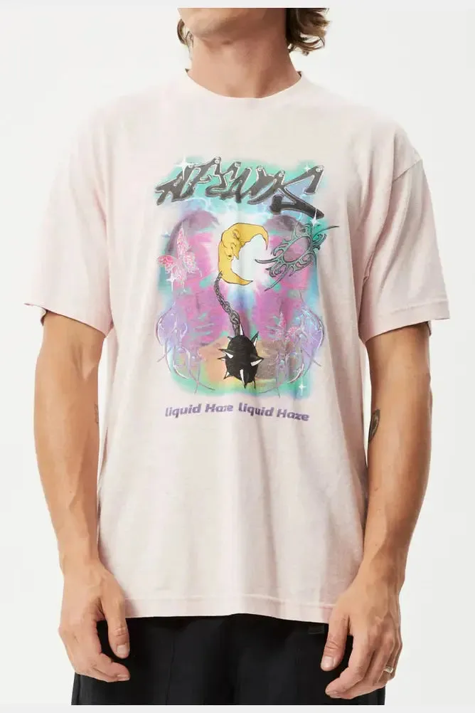 Afends liquid haze - hemp boxy t-shirt - lotus