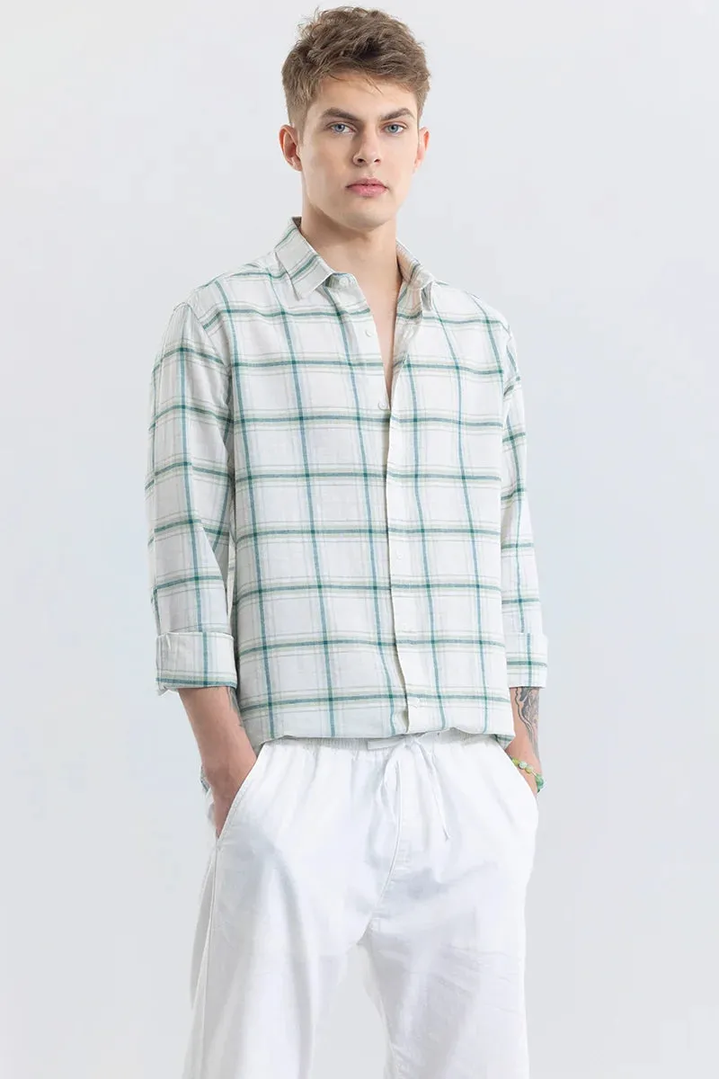 Stylish Alessia Green Checkered Linen Blend Shirt for Women - Breathable and Comfortable Casual Wear