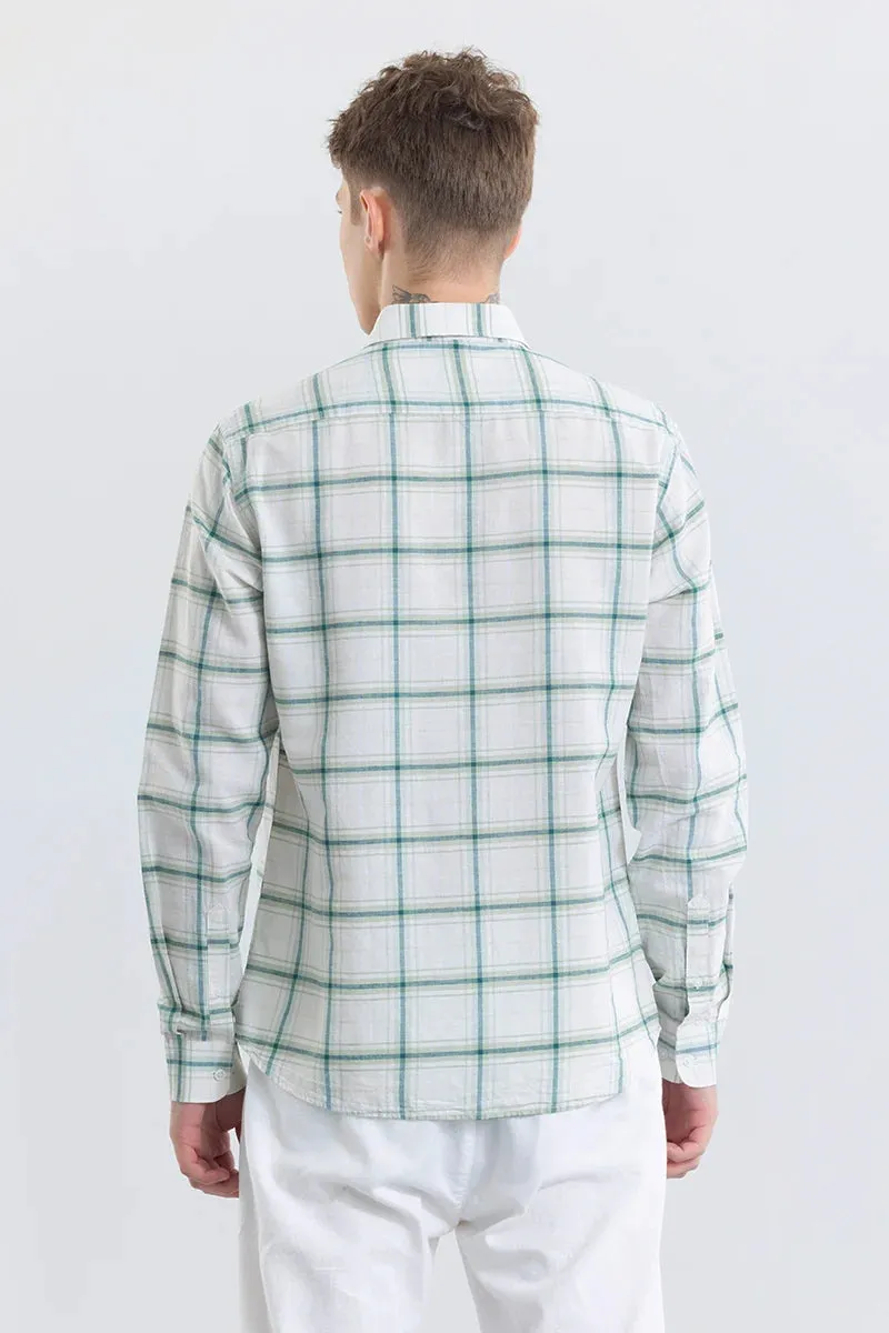 Stylish Alessia Green Checkered Linen Blend Shirt for Women - Breathable and Comfortable Casual Wear