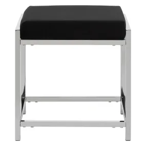 Allez Black Velvet / Silver Stool