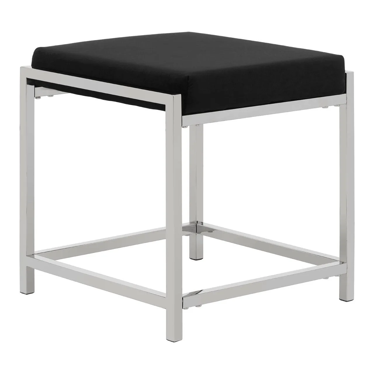 Allez Black Velvet / Silver Stool