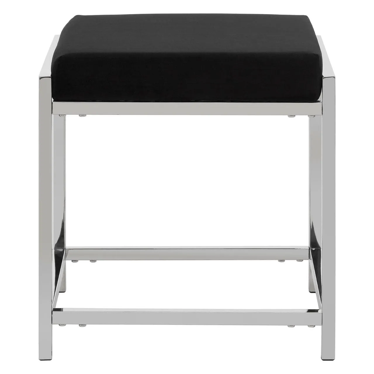 Allez Black Velvet / Silver Stool