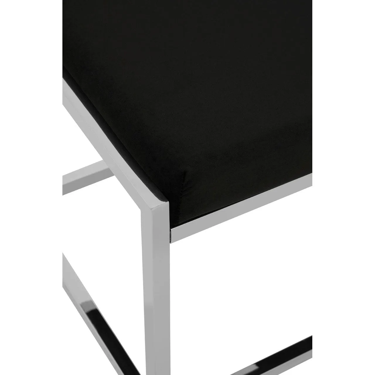 Allez Black Velvet / Silver Stool