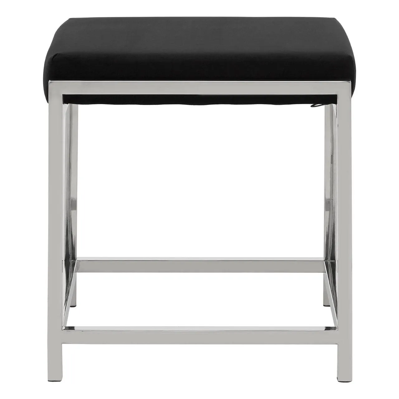 Allez Black Velvet / Silver Stool