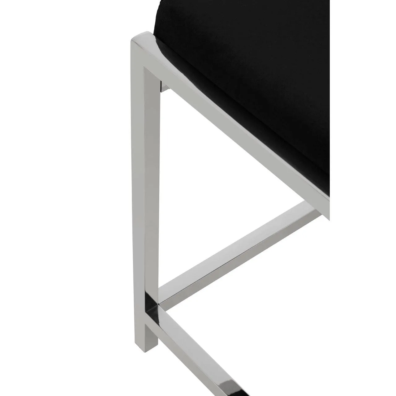 Allez Black Velvet / Silver Stool