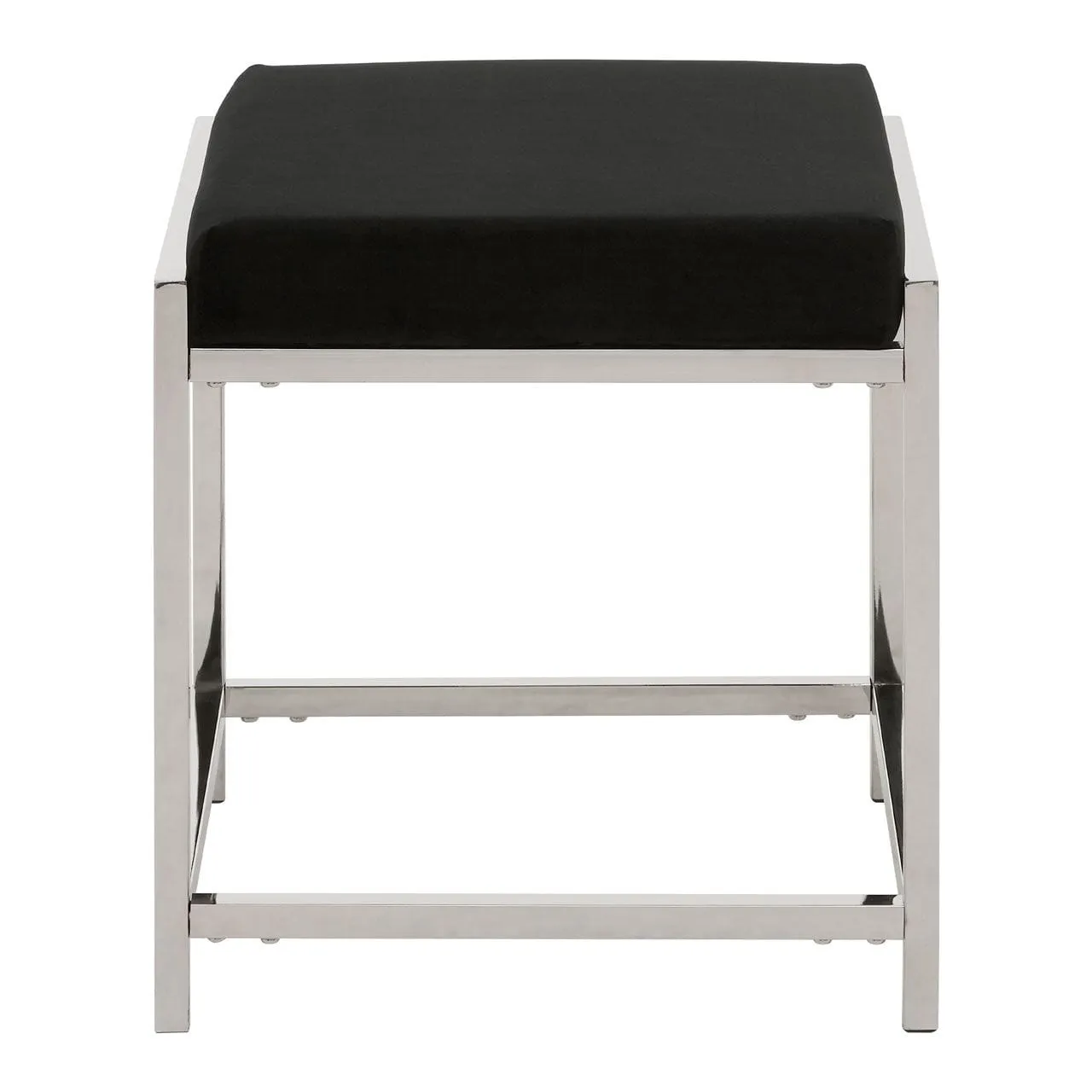 Allez Black Velvet / Silver Stool