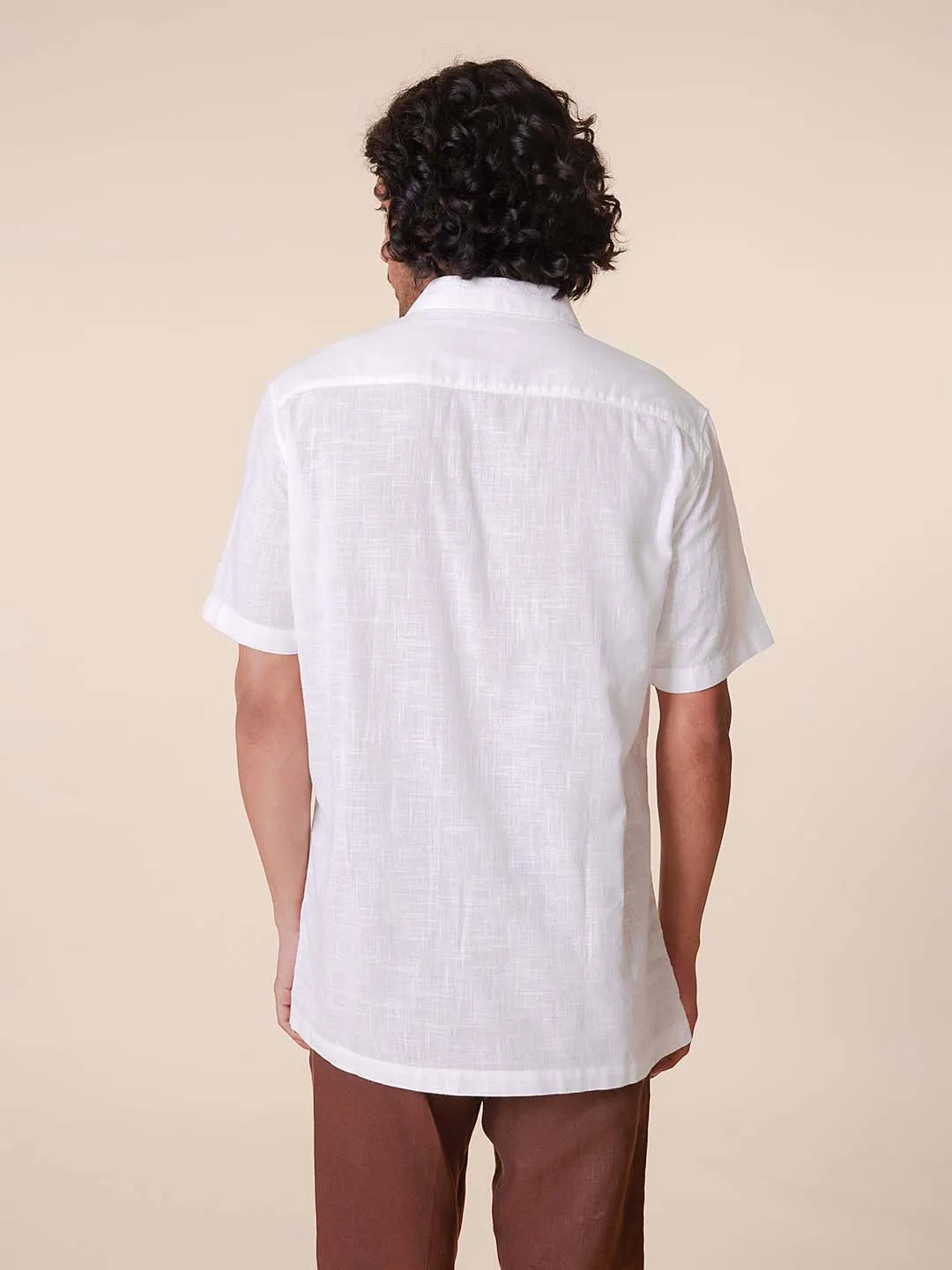 American Placket Pure Cotton Half Sleeves White Shirt - Nityam