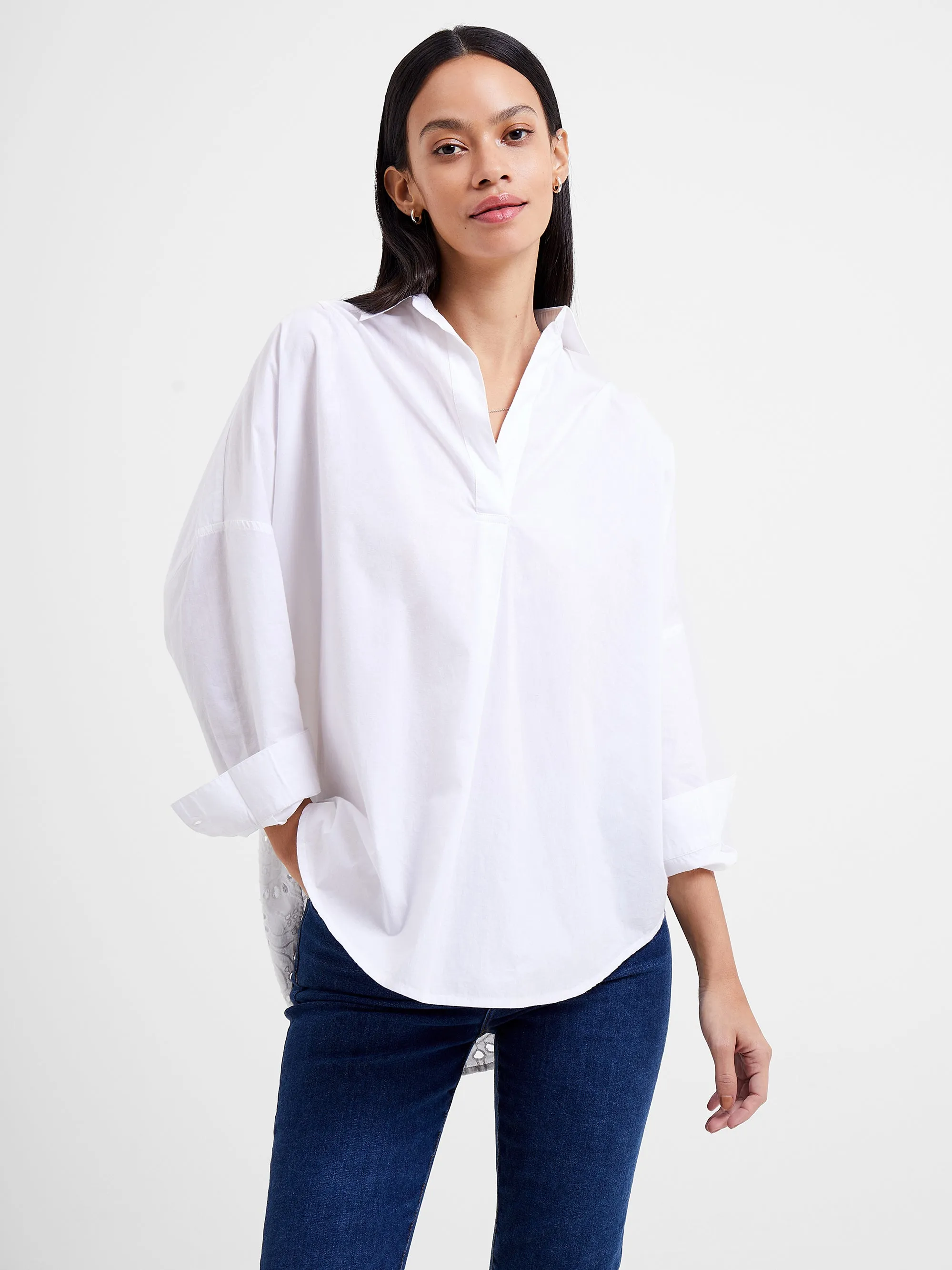 Appelona Broderie Anglaise Back Popover Shirt