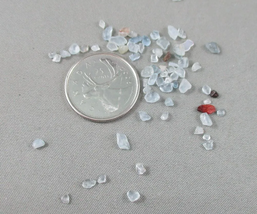 Aquamarine Crystal Chips Gem Jar Z069