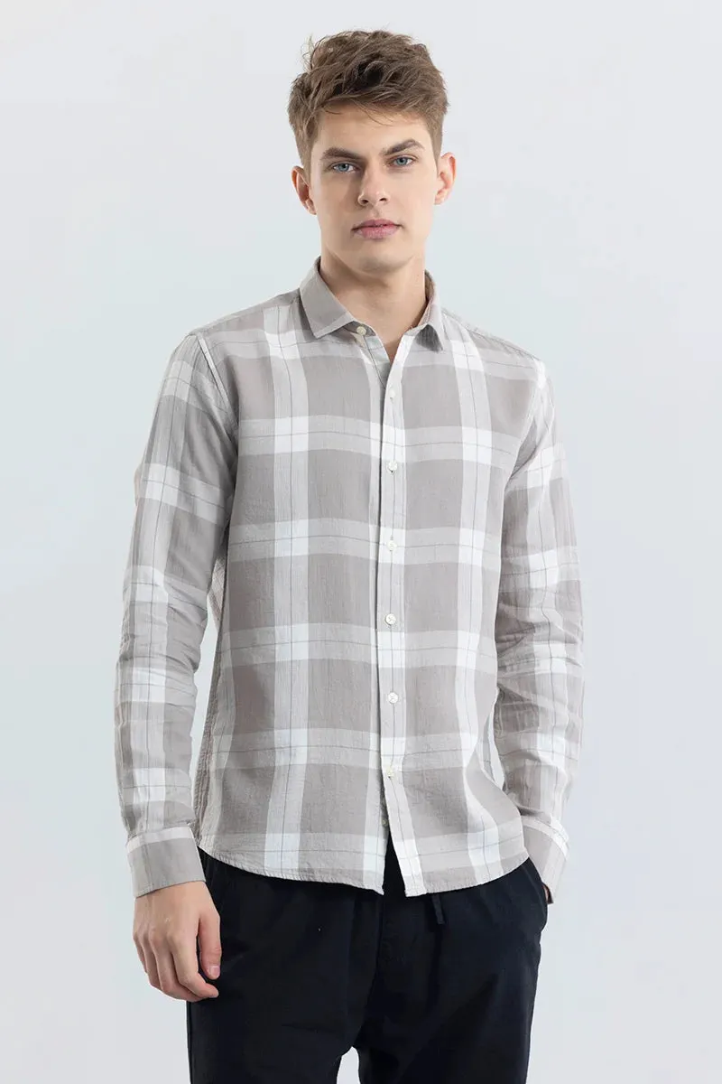 Arianna Grey Plaid Checked Shirt with Tailored Fit