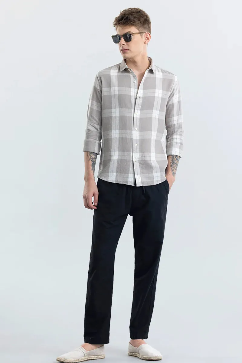 Arianna Grey Plaid Checked Shirt with Tailored Fit