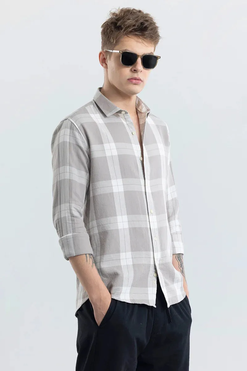 Arianna Grey Plaid Checked Shirt with Tailored Fit