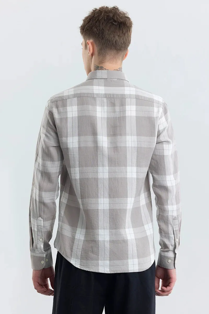 Arianna Grey Plaid Checked Shirt with Tailored Fit