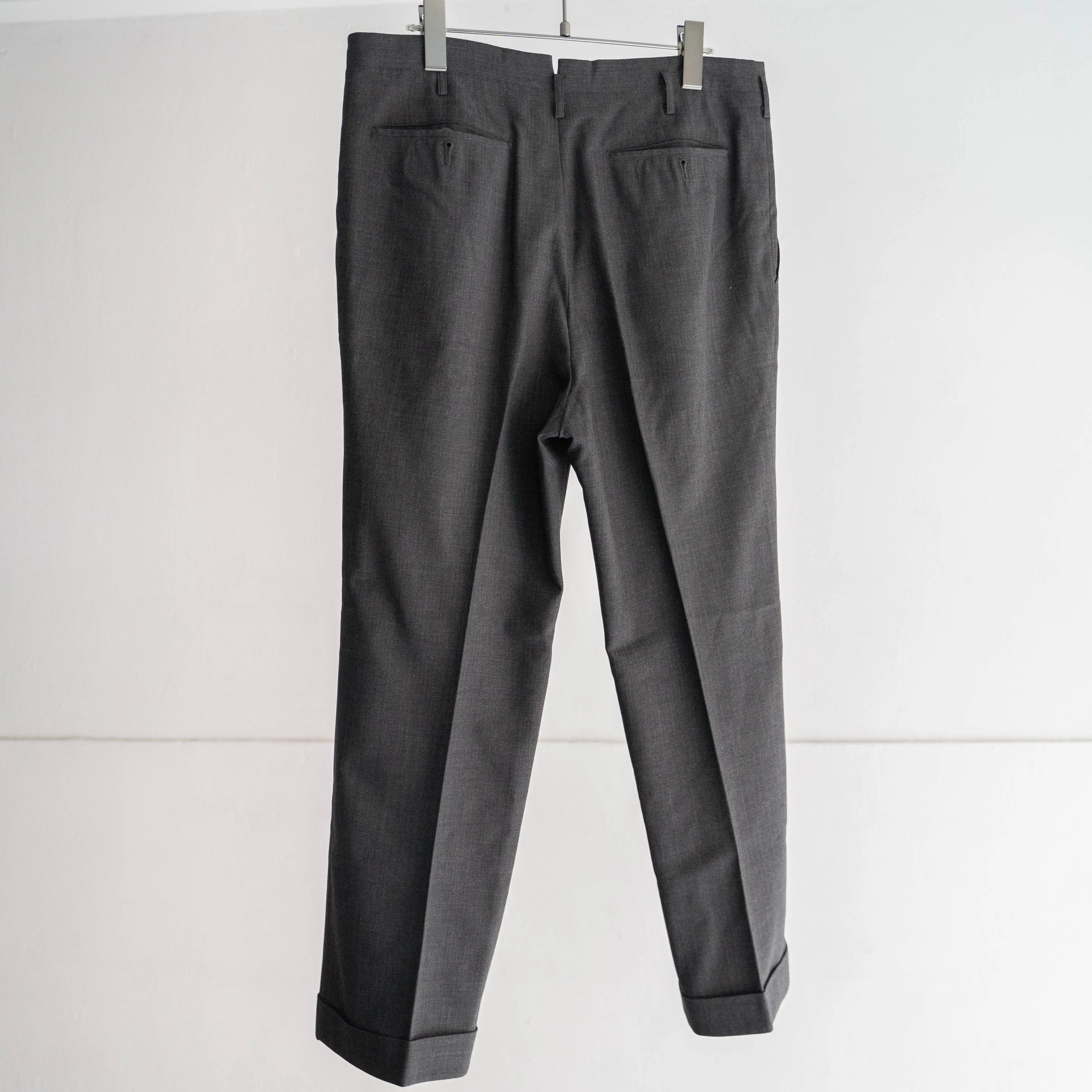 around 1970s England made black color all wool slacks ’double’