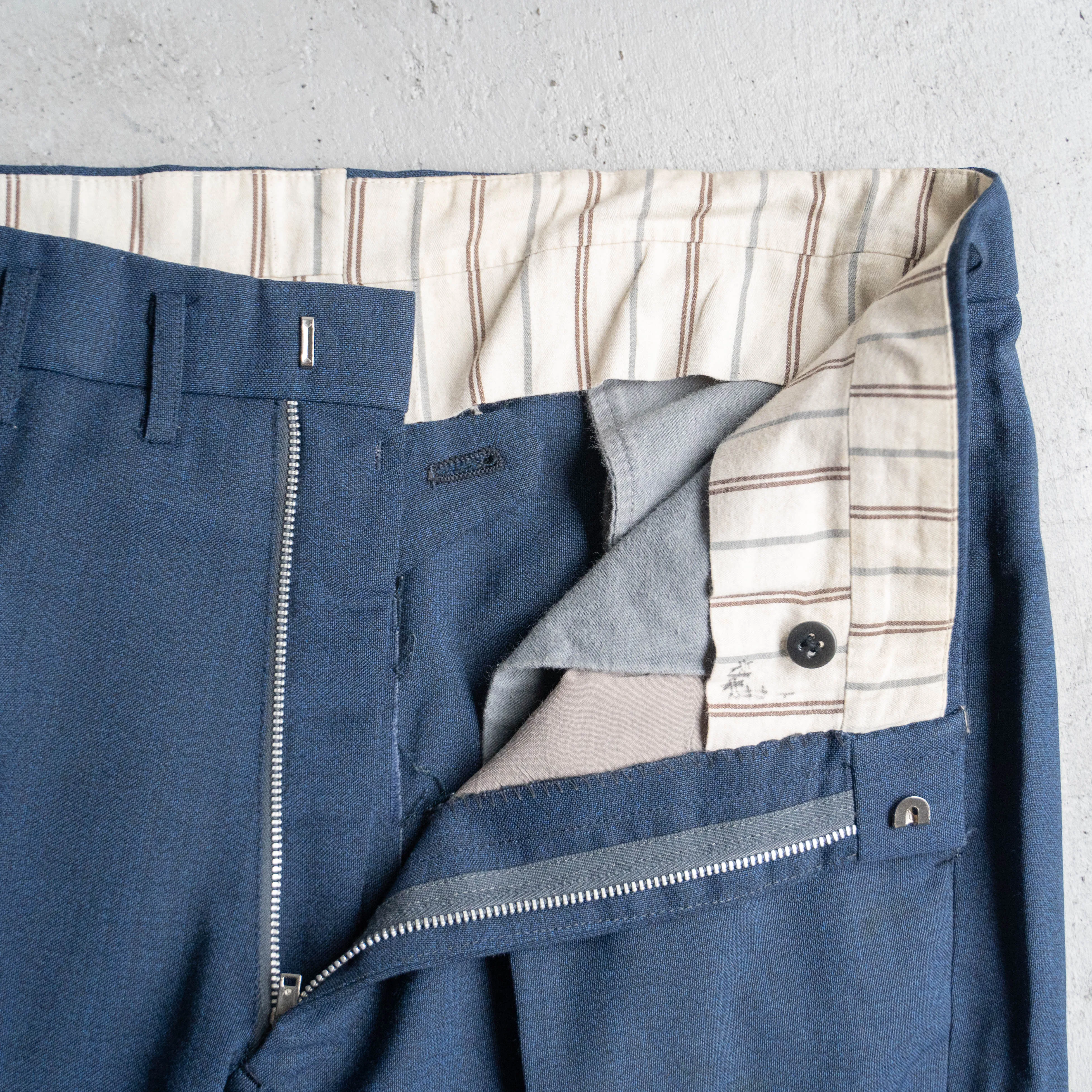 around 1980s japan vintage dark navy slacks -middle weight-