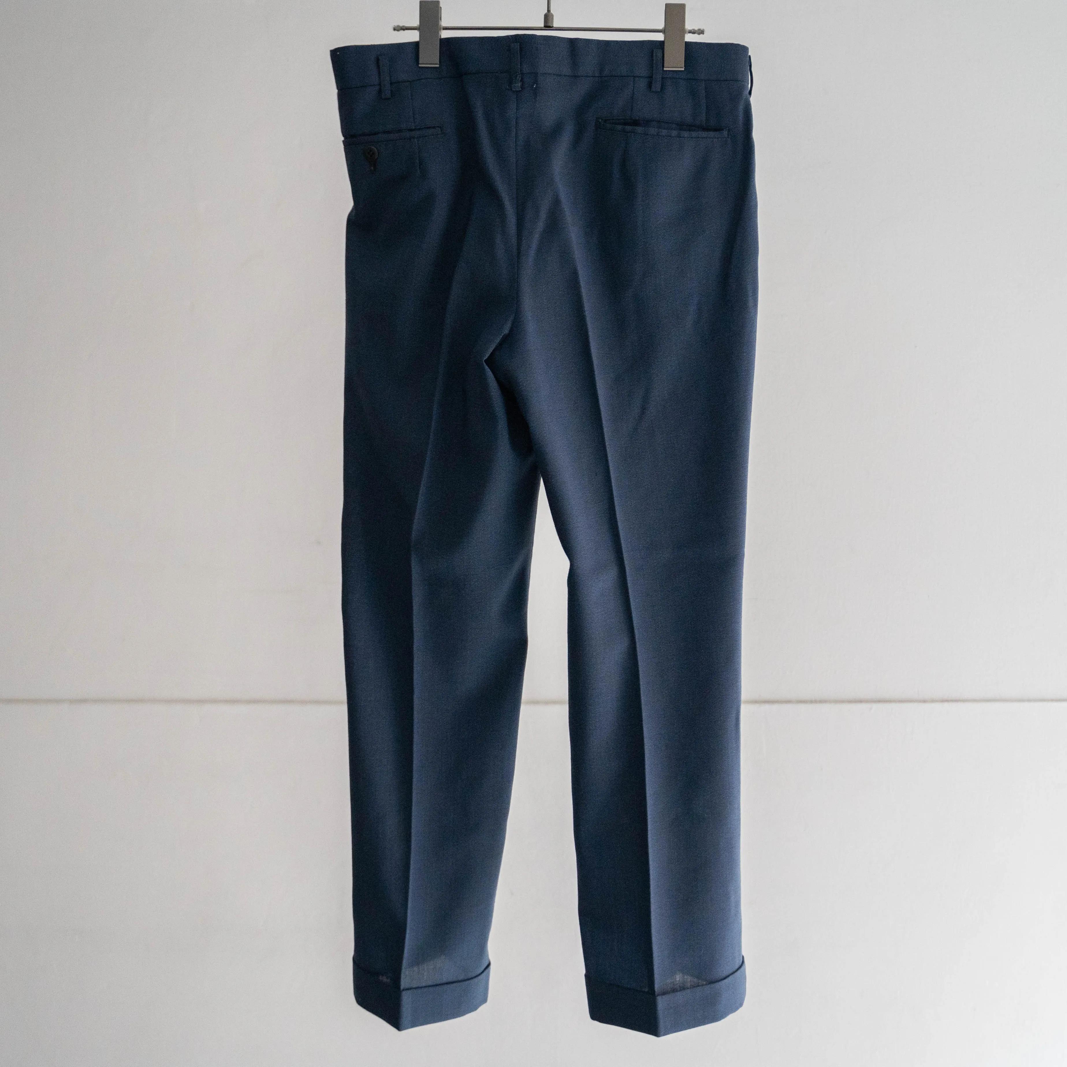 around 1980s japan vintage dark navy slacks -middle weight-