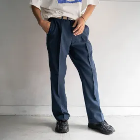 around 1980s japan vintage dark navy slacks -middle weight-