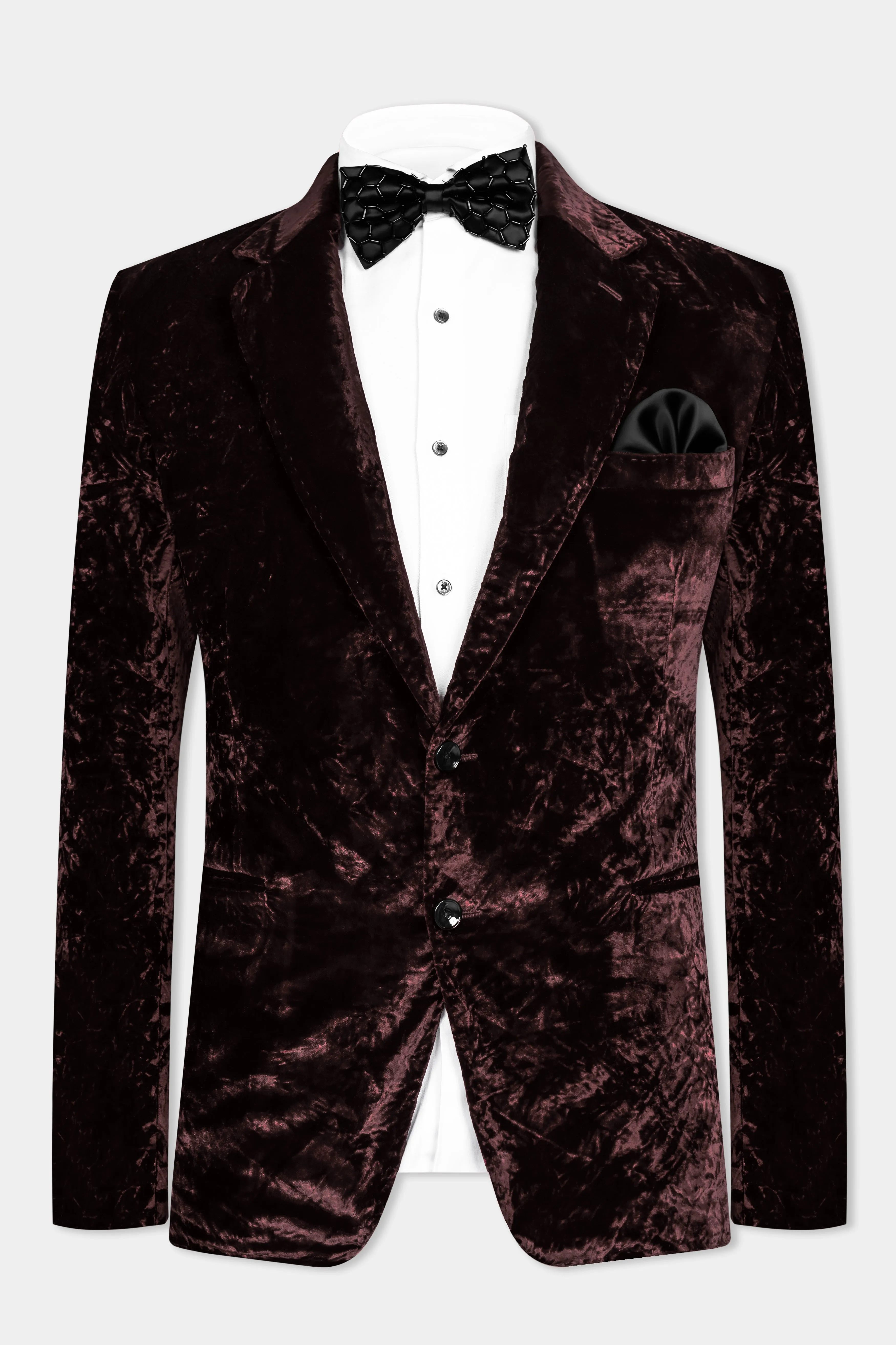 Asphalt Brown Crushed Velvet Blazer