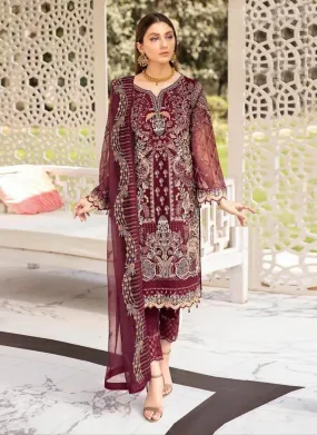 Astonishing Wine Color Georgette Base Zari And Dori Work Pakistani Salwar Suit