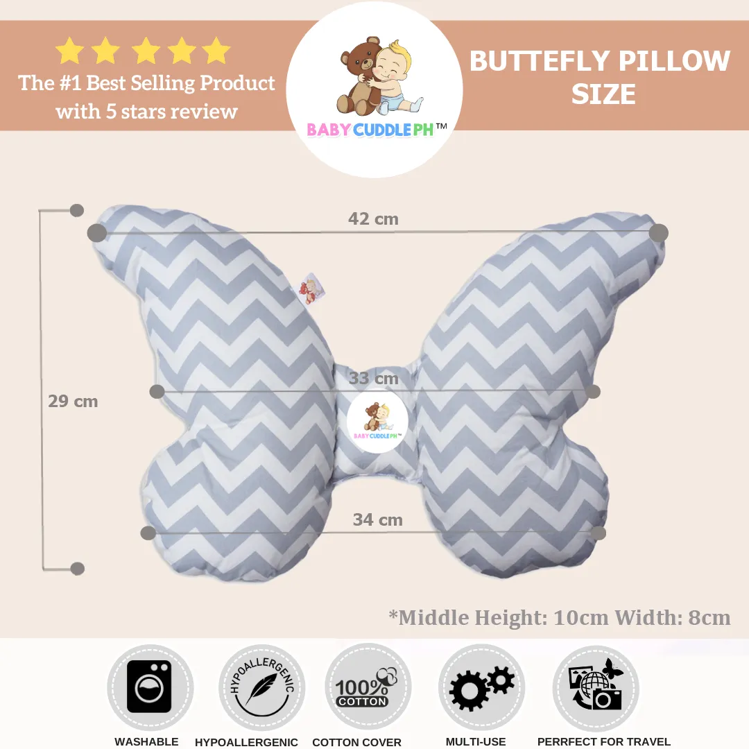 Babycuddle Butterfly Pillow - Airplanes in Dark Blue