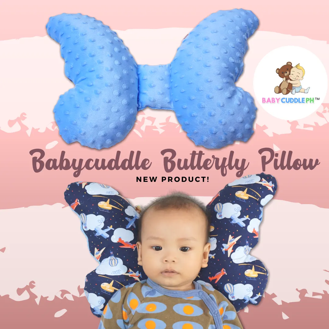 Babycuddle Butterfly Pillow - Airplanes in Dark Blue