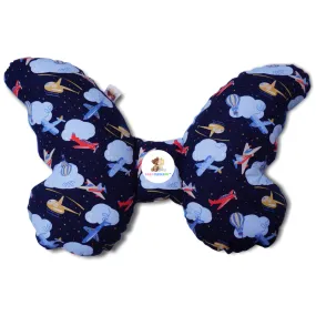 Babycuddle Butterfly Pillow - Airplanes in Dark Blue