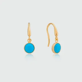 Barcelona December Turquoise Birthstone Hook Earrings