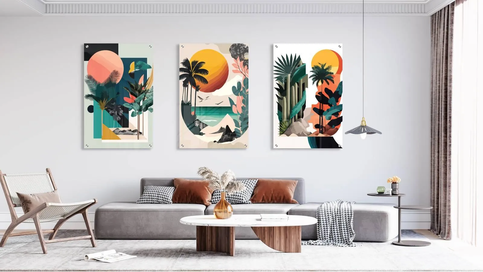 Beach Design Set of 3 Prints Modern Wall Art Modern Artwork