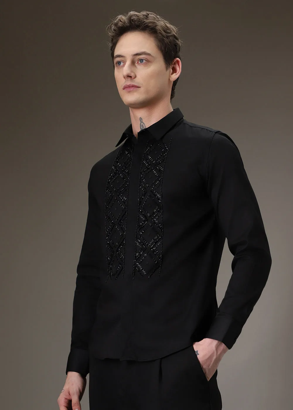 BeadazzleClub Black Designer Shirt