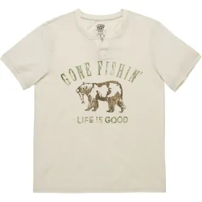 Bear Organic Split Neck T-Shirt by Life is good