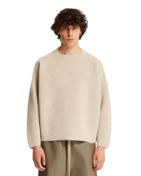 Beige Straight Neck Sweater