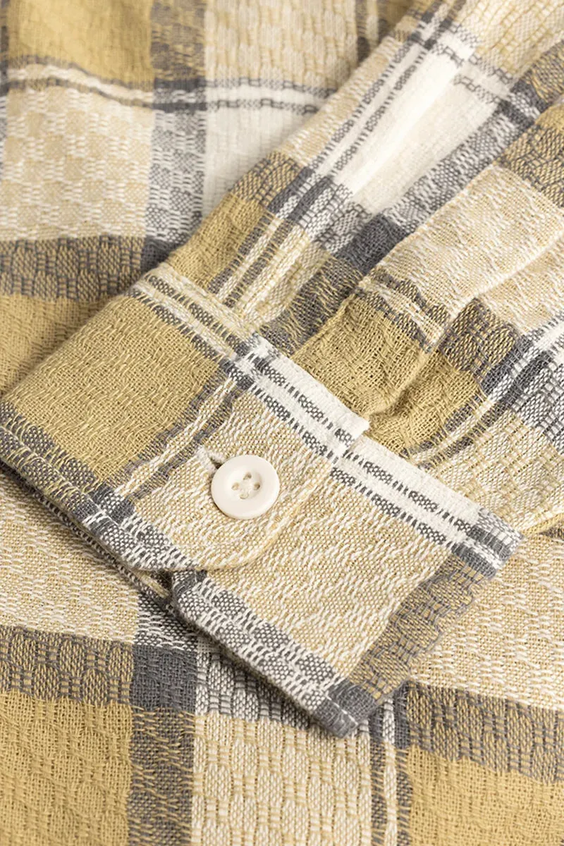 Beige Textured Checks shirt