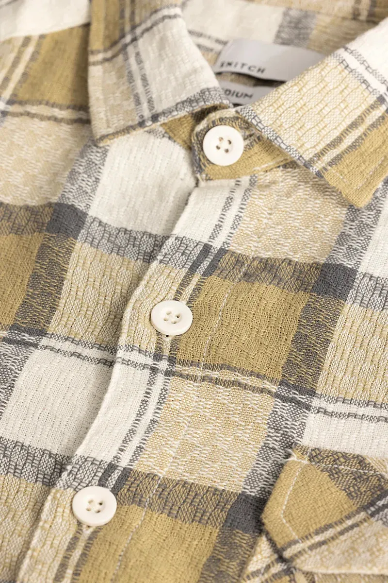 Beige Textured Checks shirt