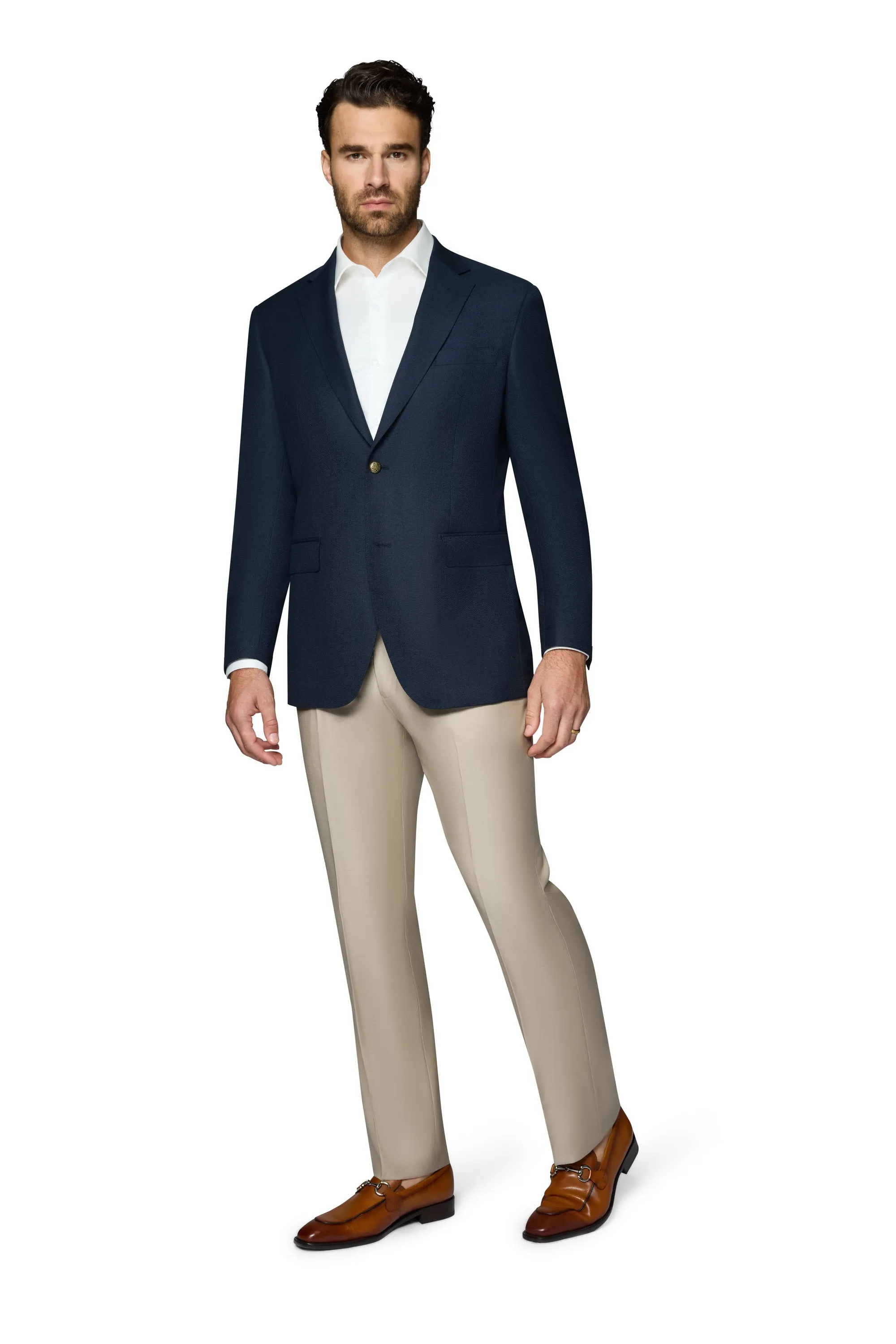 Berragamo Elegant Wool Blazer Modern Fit - Navy