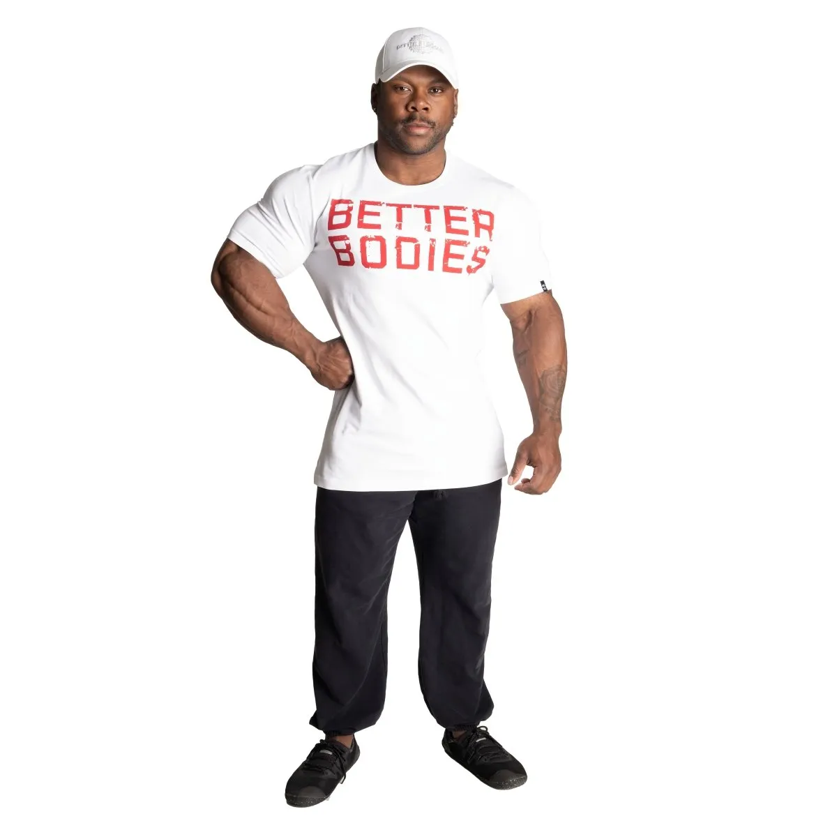 Better Bodies Basic Tapered Tee - White/Red