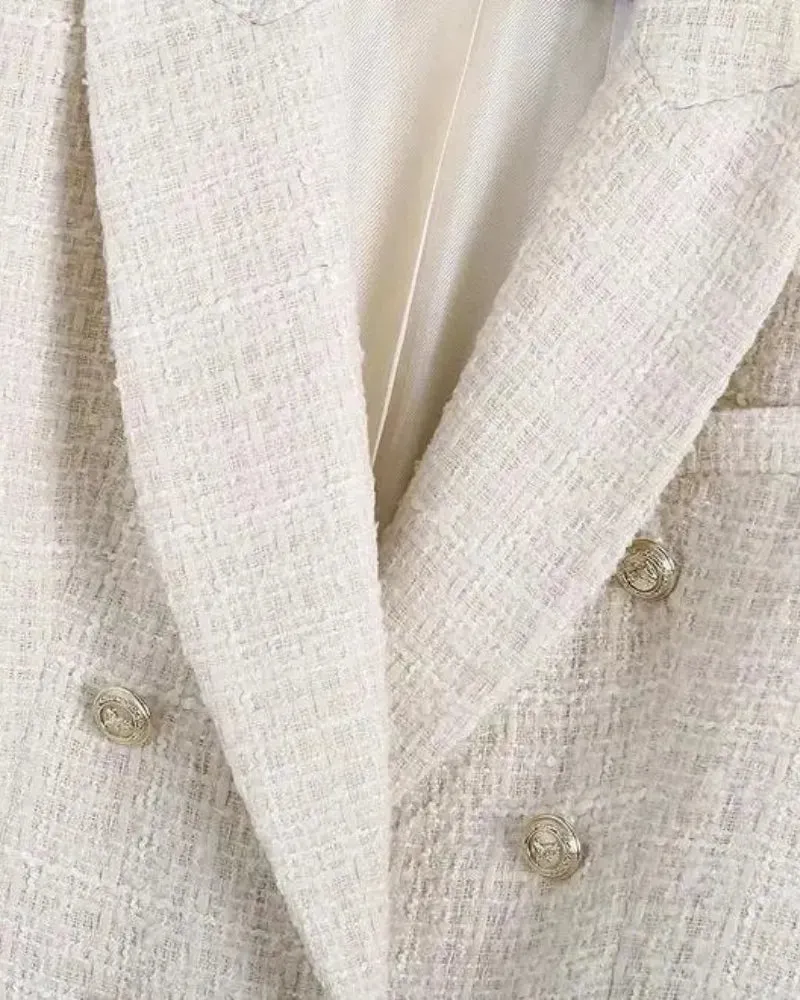 Blazer Branco em Tweed Sweet