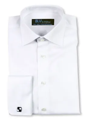 BLU DRESS SHIRT FRENCH CUFF IN WHITE