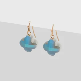 Blue Shadows Clover French Hook Earrings