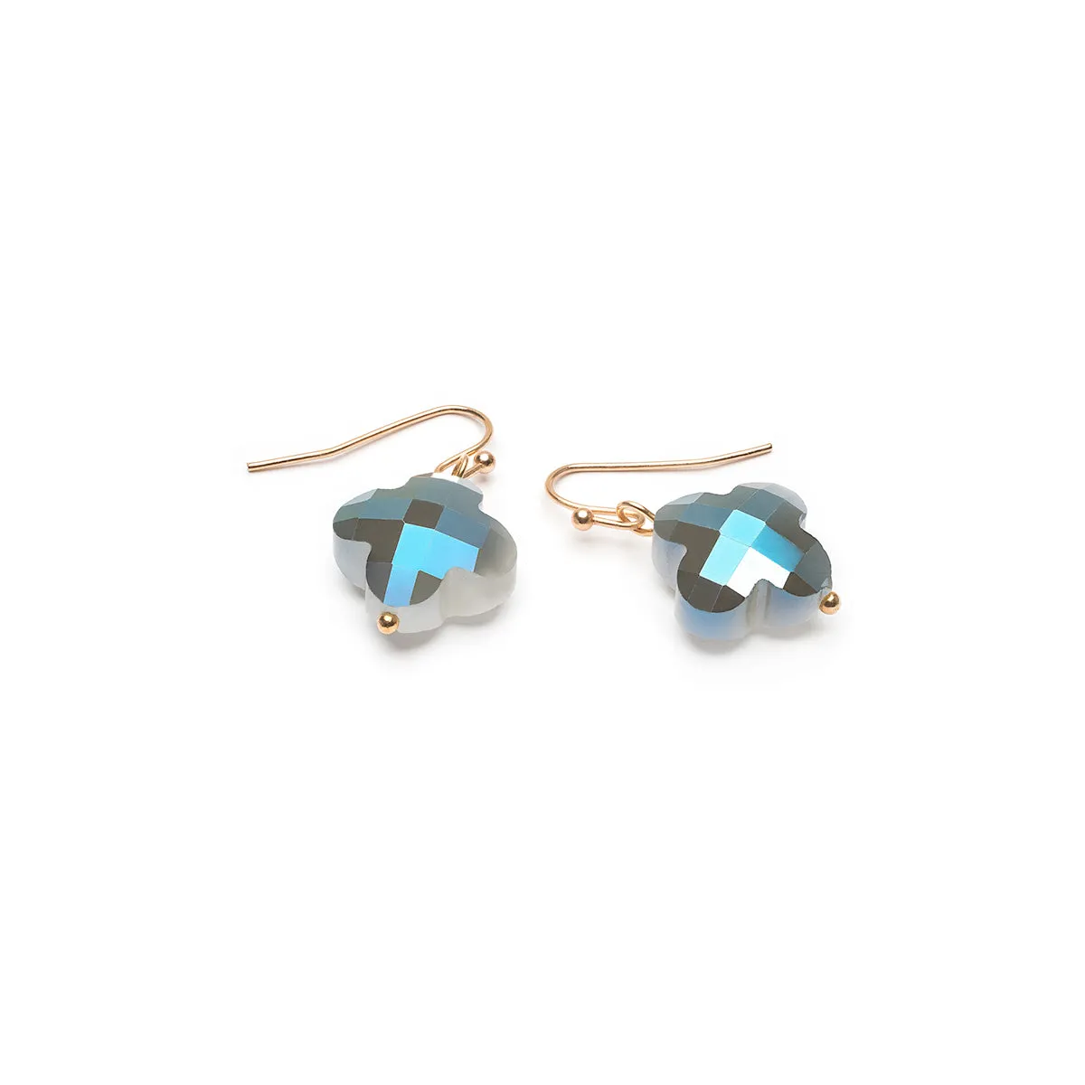 Blue Shadows Clover French Hook Earrings