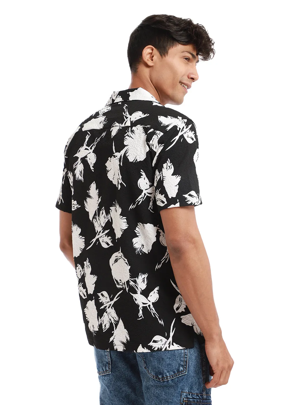 Blume Print Black Popcorn Shirt