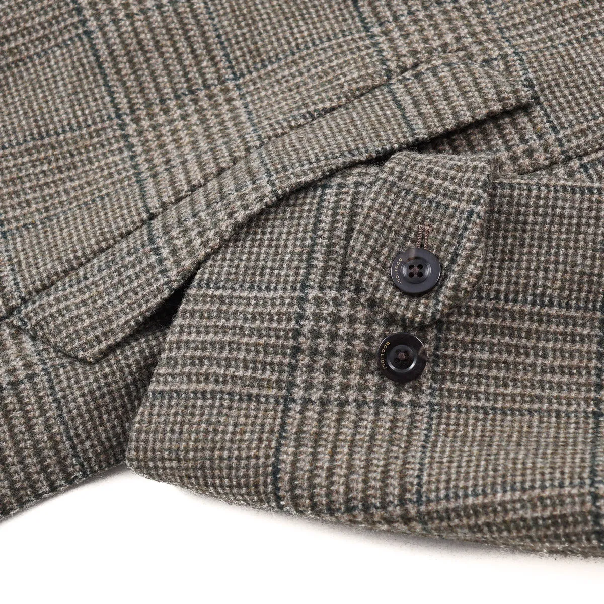 Boglioli Plaid Brushed Wool Overcoat