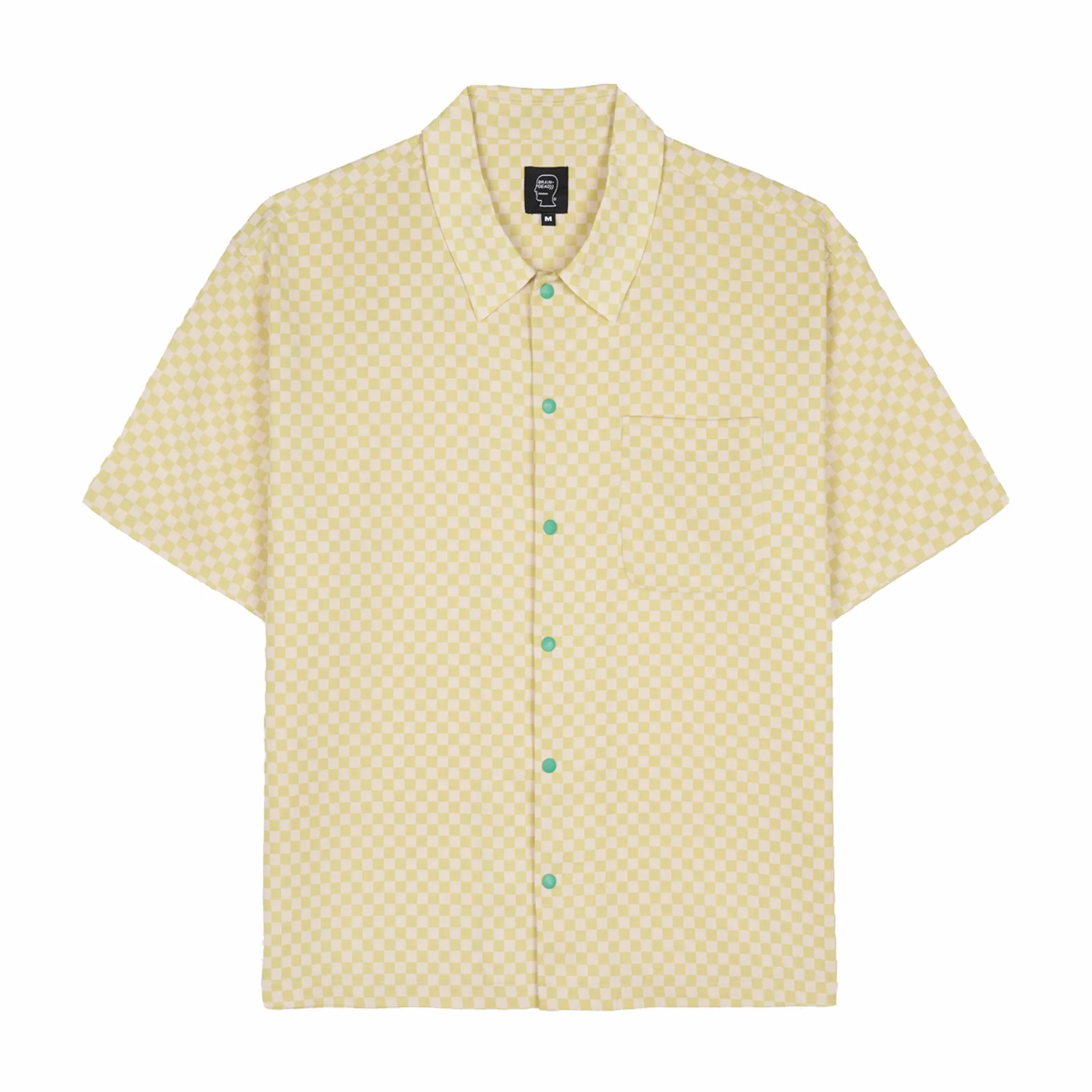 Brain Dead Micro Check Short Sleeve Snap Shirt (Key Lime)