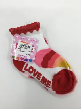 brandless Child Size 2 Red Valentine's Day Socks