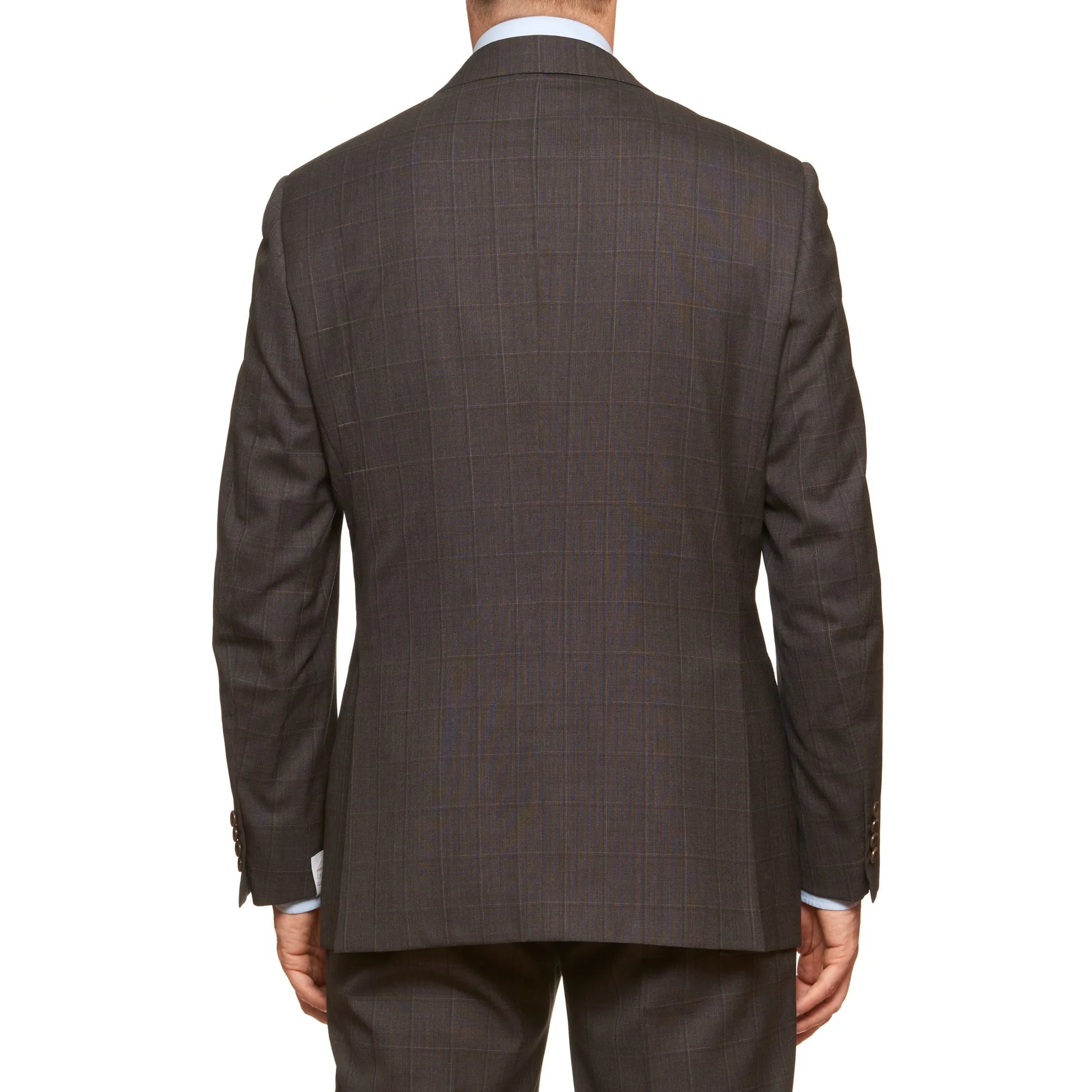 BRIONI "SECOLO" Handmade Gray Plaid Wool Super 150' Suit EU 52 NEW US 42