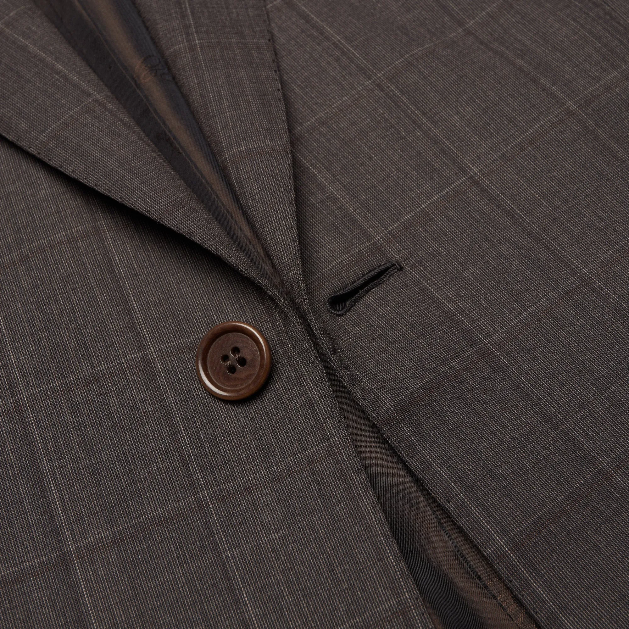 BRIONI "SECOLO" Handmade Gray Plaid Wool Super 150' Suit EU 52 NEW US 42