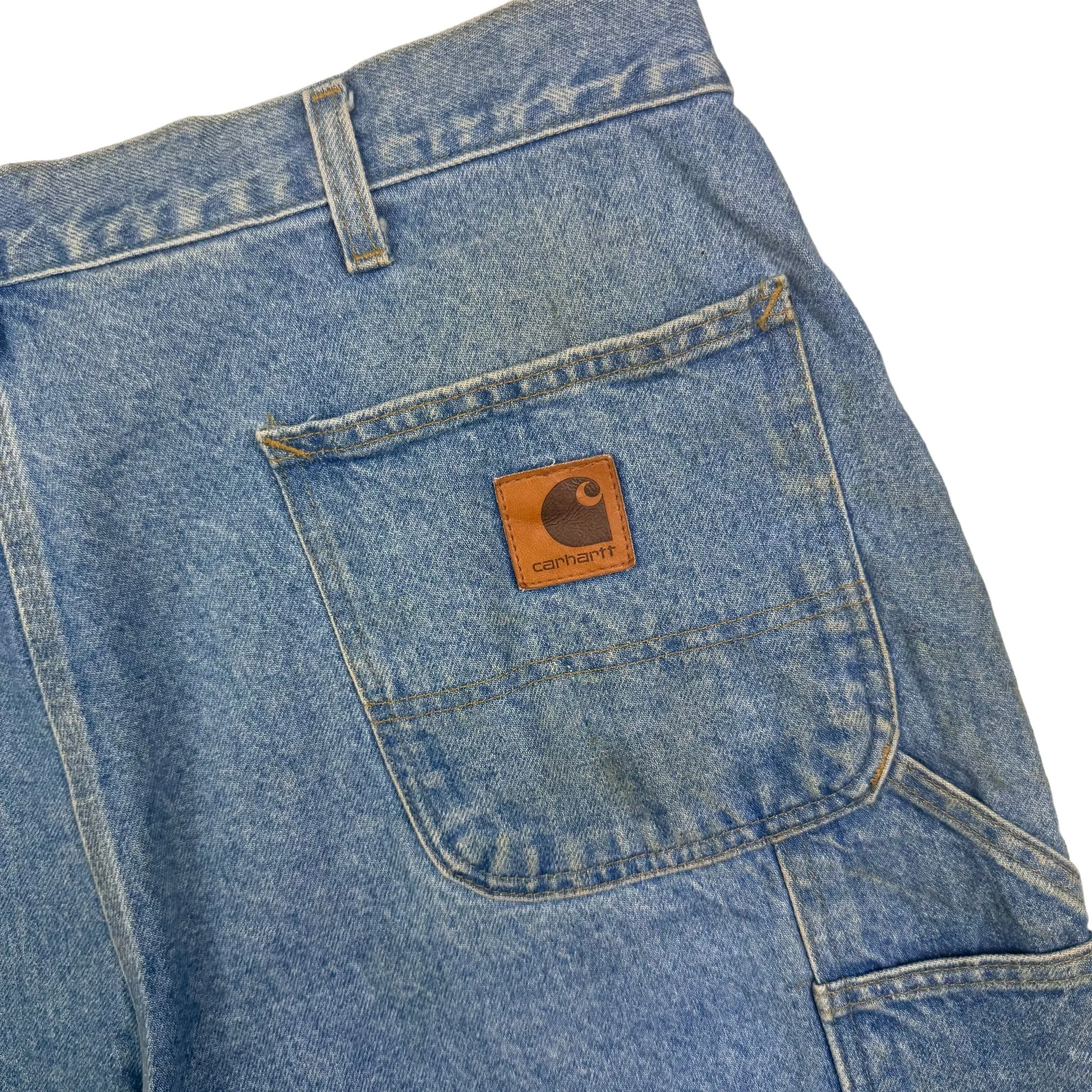 Carhartt Denim Workwear Carpenter Shorts Jorts Blue