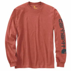 Carhartt Men's Signature Logo Long Sleeve T-Shirt_Cayenne Heather